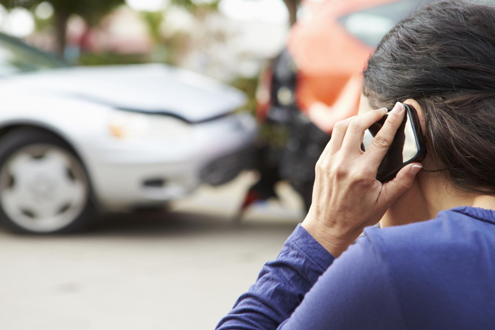 Woman calling about what to do after a car accident